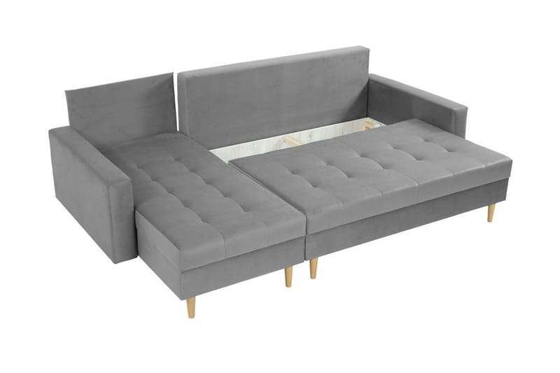 Devendra Bäddsoffa m. Divan 3-sits med Förvaring Grå - Grå - Möbler - Vardagsrum - Bäddsoffor