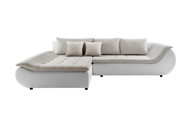 DEVERS L-Bäddsoffa Vänster Vit/Beige - Vit/Beige - Bäddsoffor - Bäddsoffa divan