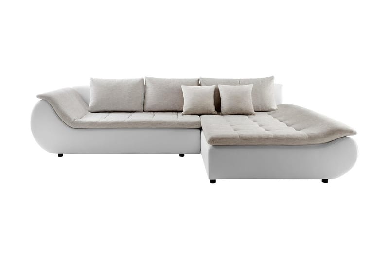 DEVERS L-Bäddsoffa Vänster Vit/Beige - Vit/Beige - Möbler - Vardagsrum - Bäddsoffor