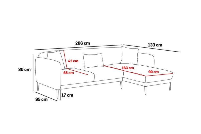 Devika Bäddsoffa m. Divan 4-sits Beige - Möbler - Vardagsrum - Bäddsoffor