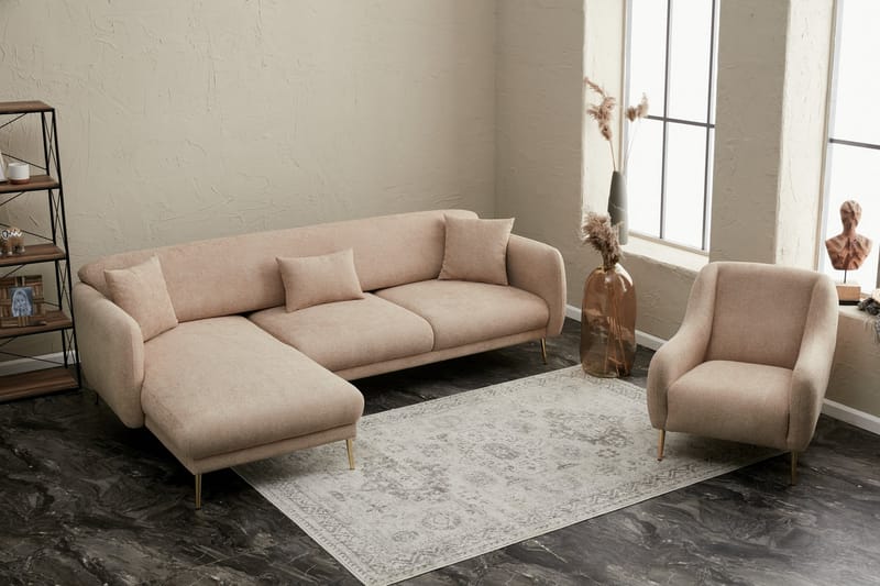 Devika Bäddsoffa m. Divan 4-sits Beige - Möbler - Vardagsrum - Bäddsoffor