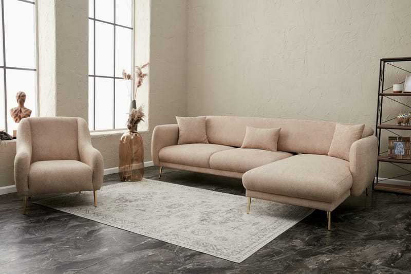 Devika Bäddsoffa m. Divan 4-sits - Beige - Möbler - Vardagsrum - Bäddsoffor