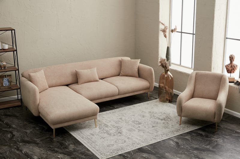 Devika Bäddsoffa m. Divan 4-sits - Beige - Möbler - Vardagsrum - Bäddsoffor