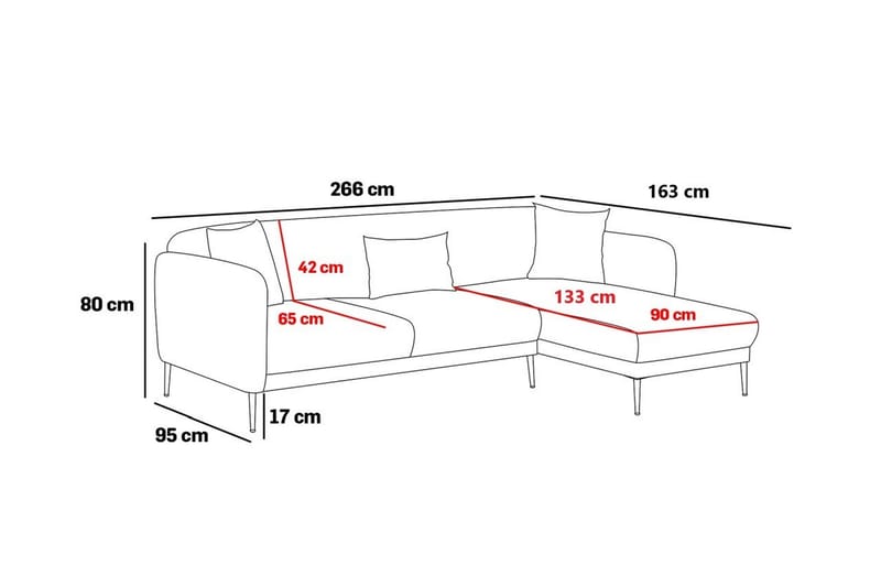 Devika Bäddsoffa m. Divan 4-sits Ljusbeige - Möbler - Vardagsrum - Bäddsoffor