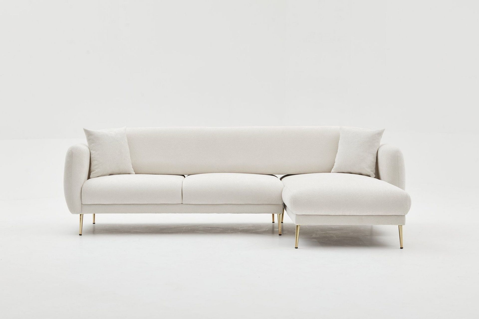 Devika B&auml;ddsoffa m. Divan 4-sits - Ljusbeige