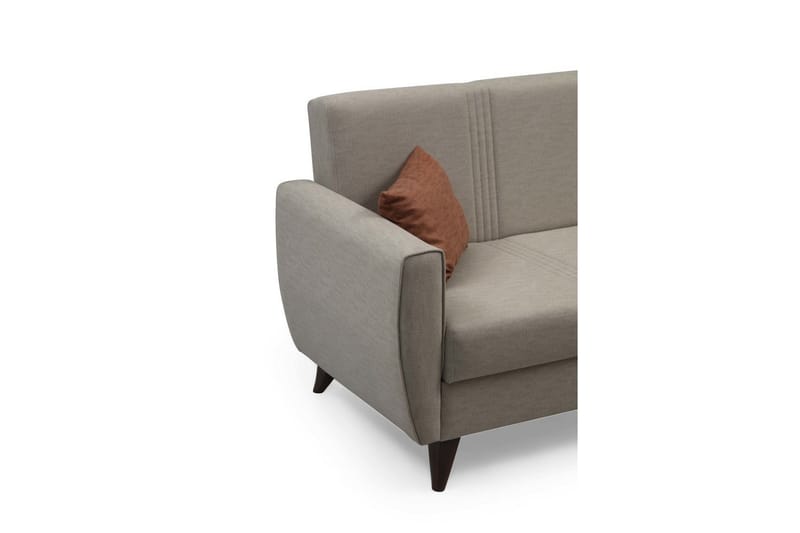 Dewan 3-sits Längsbäddad Bäddsoffa 96x183 cm med Förvaring i Linne - Beige - Möbler - Vardagsrum - Bäddsoffor