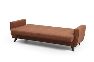 Dewan 3-sits Längsbäddad Bäddsoffa 96x183 cm med Förvaring i Tyg - Terrakotta - Möbler - Vardagsrum - Bäddsoffor