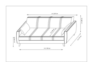 Dewan Bäddsoffa 3-sits Mörkgrå - Möbler - Vardagsrum - Bäddsoffor