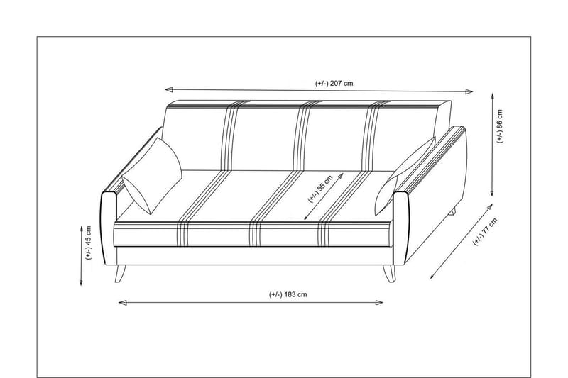 Dewan Bäddsoffa 3-sits Mörkgrå - Möbler - Vardagsrum - Bäddsoffor