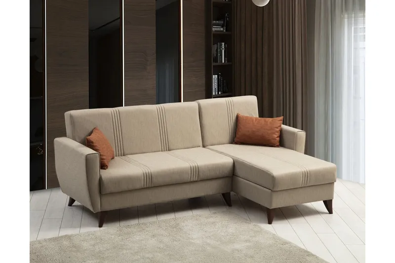 Dewan Bäddsoffa m. Divan 3-sits - Beige - Möbler - Vardagsrum - Bäddsoffor