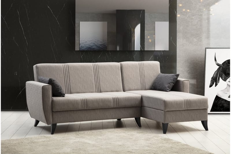 Dewan Bäddsoffa m. Divan 3-sits Ljusgrå