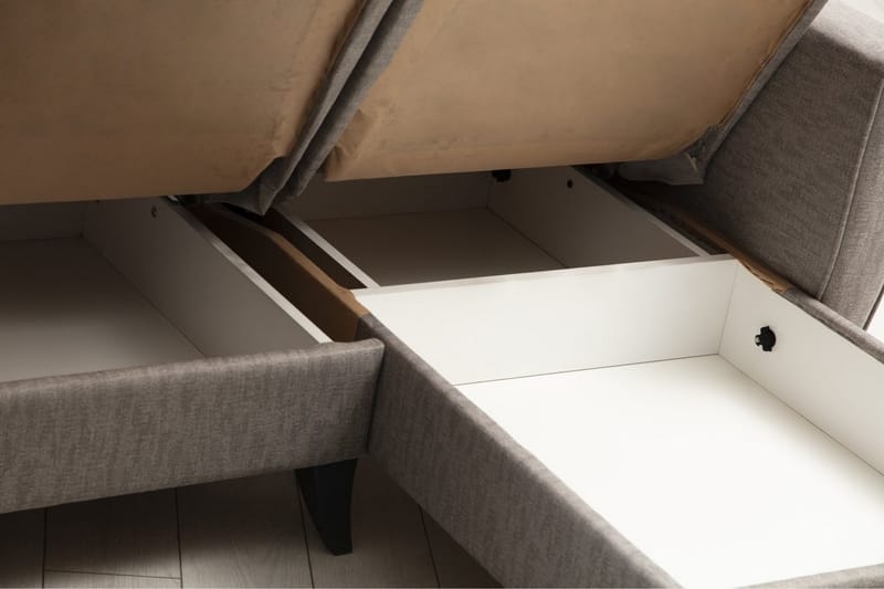 Dewan Bäddsoffa m. Divan 3-sits Ljusgrå - Möbler - Vardagsrum - Bäddsoffor
