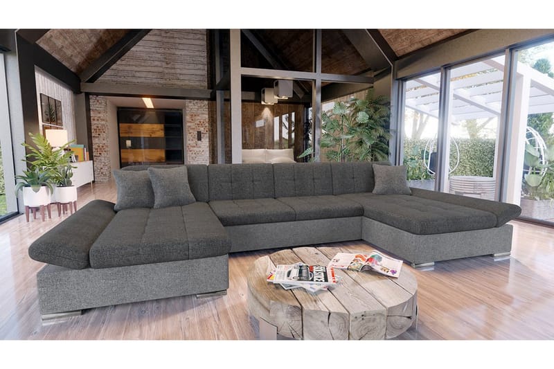 Dewitt 3-sits Bäddsoffa - Grå - Möbler - Vardagsrum - Bäddsoffor - U bäddsoffa