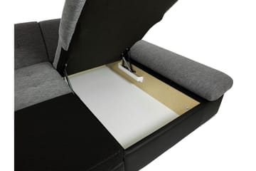 Dewitt 3-sits Bäddsoffa i Tyg - Svart - Möbler - Vardagsrum - Bäddsoffor - U bäddsoffa