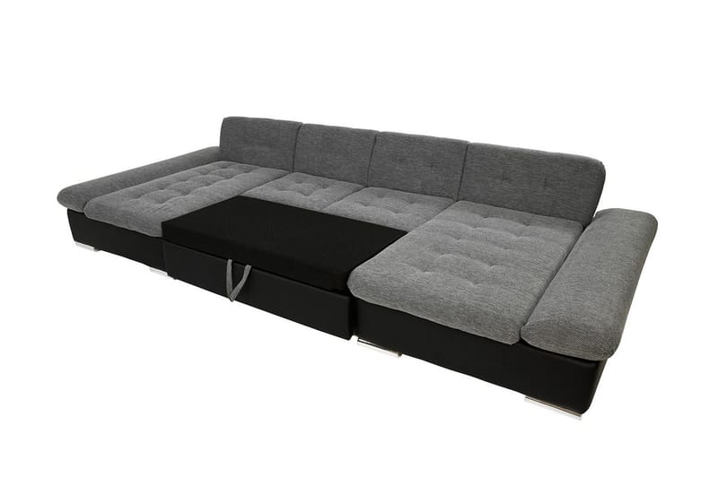 Dewitt 3-sits Bäddsoffa i Tyg - Svart - Möbler - Vardagsrum - Bäddsoffor - U bäddsoffa