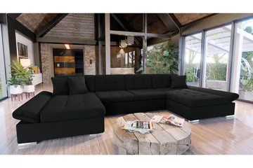 Dewitt 3-sits Bäddsoffa - Svart - Möbler - Vardagsrum - Bäddsoffor - U bäddsoffa