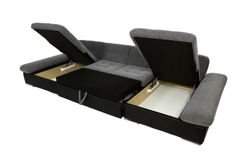 Dewitt 3-sits Bäddsoffa - Svart - Möbler - Vardagsrum - Bäddsoffor - U bäddsoffa