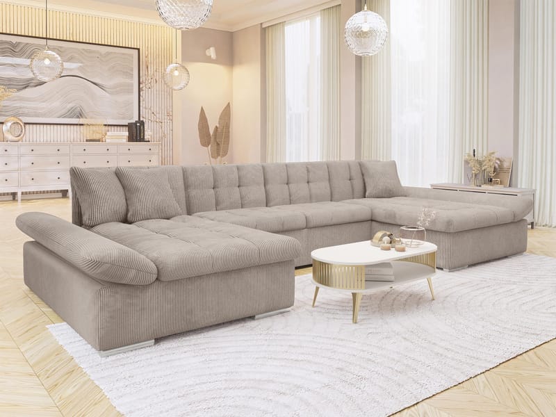 Dewitt 5-sits U-Bäddsoffa med förvaring - Möbler - Vardagsrum - Bäddsoffor - Hörnbäddsoffa