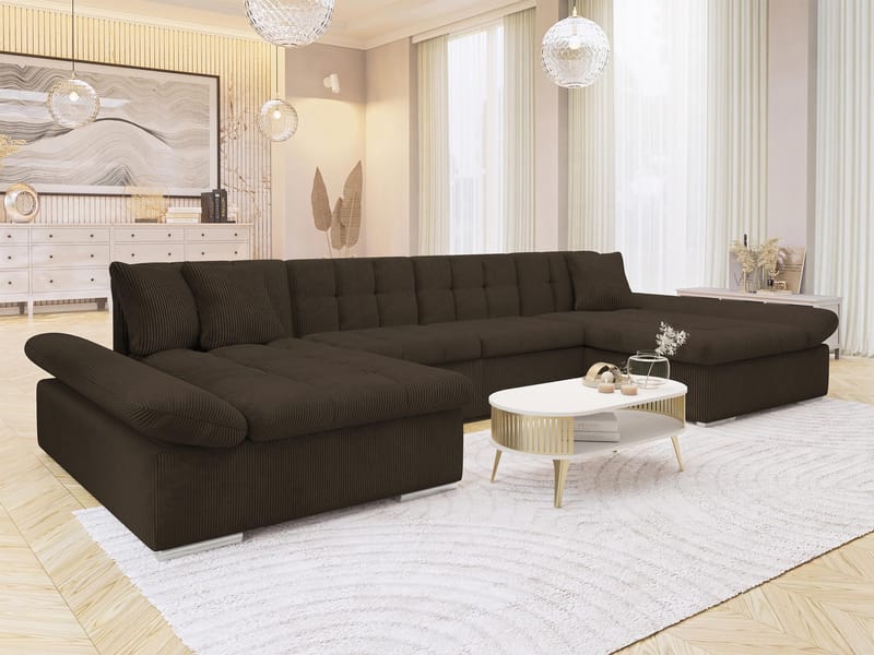 Dewitt 5-sits U-Bäddsoffa med förvaring - Möbler - Vardagsrum - Bäddsoffor - Hörnbäddsoffa