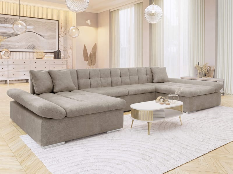 Dewitt 5-sits U-formad Bäddsoffa - Mörkbeige - Möbler - Vardagsrum - Bäddsoffor - U bäddsoffa