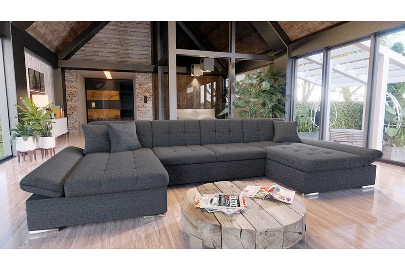 Dewitt 6-sits Bäddsoffa - Mörkgrå - Möbler - Vardagsrum - Bäddsoffor - U bäddsoffa