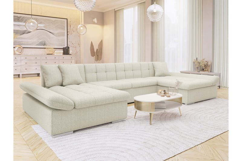 Dewitt Bäddsoffa Dubbeldivan 5-sits - Beige - Möbler - Vardagsrum - Bäddsoffor - U bäddsoffa