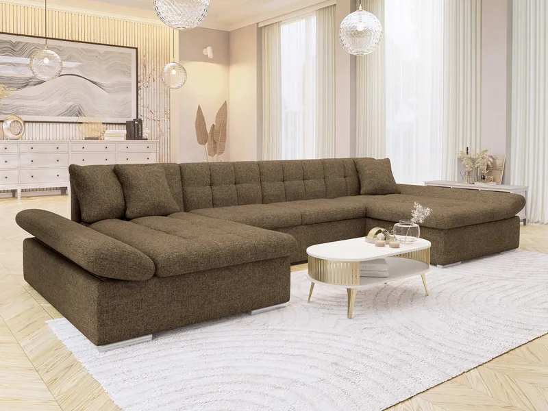 Dewitt Bäddsoffa Dubbeldivan 5-sits - Brun - Möbler - Vardagsrum - Bäddsoffor - U bäddsoffa