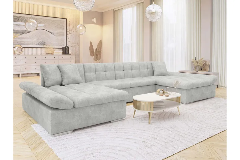 Dewitt Bäddsoffa Dubbeldivan 5-sits - Grå - Möbler - Vardagsrum - Bäddsoffor - U bäddsoffa