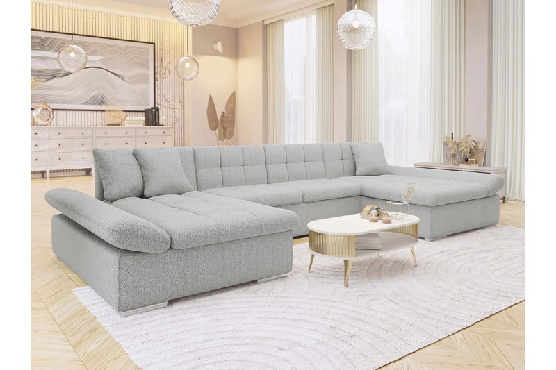 Dewitt Bäddsoffa Dubbeldivan 5-sits - Grå - Möbler - Vardagsrum - Bäddsoffor - U bäddsoffa