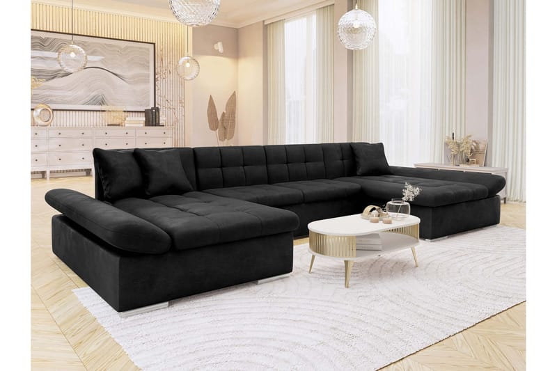 Dewitt Bäddsoffa Dubbeldivan 5-sits - Svart - Möbler - Vardagsrum - Bäddsoffor - U bäddsoffa