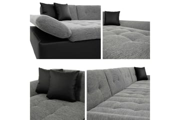 Dewitt Bäddsoffa Dubbelschäslong 4-sits i Bouclé - Grå - Möbler - Vardagsrum - Bäddsoffor - U bäddsoffa