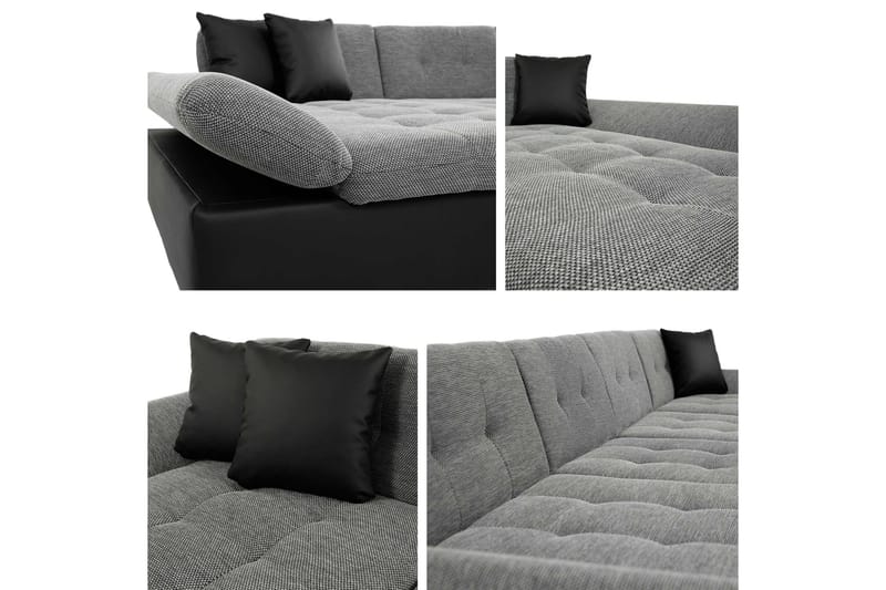 Dewitt Bäddsoffa Dubbelschäslong 4-sits i Bouclé - Grön - Möbler - Vardagsrum - Bäddsoffor - U bäddsoffa
