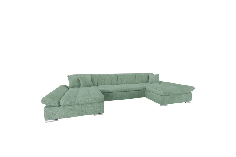 Dewitt Bäddsoffa Dubbelschäslong 4-sits i Bouclé, Grön