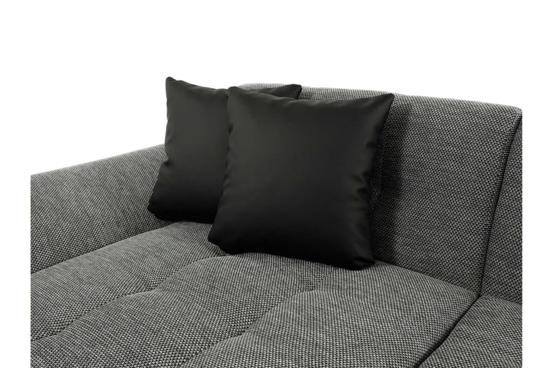 Dewitt Bäddsoffa Dubbelschäslong 4-sits i Konstläder - Svart/Grå - Möbler - Vardagsrum - Bäddsoffor - U bäddsoffa