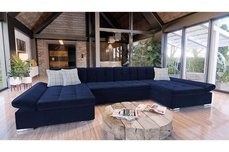 Dewitt Hörnsoffa - Mörkblå - Möbler - Vardagsrum - Bäddsoffor - U bäddsoffa