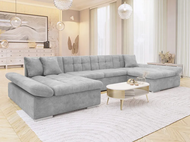 Dewitt U-formad 5-sits Bäddsoffa med förvaring - Ljusgrå - Möbler - Vardagsrum - Bäddsoffor - Hörnbäddsoffa