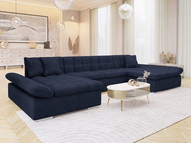 Dewitt U-formad 5-sits Bäddsoffa med förvaring - Mörkblå - Möbler - Vardagsrum - Bäddsoffor - Hörnbäddsoffa