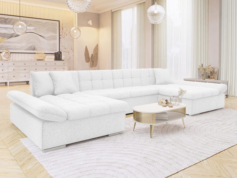 Dewitt U-formad 5-sits Bäddsoffa med förvaring - vit - Möbler - Vardagsrum - Bäddsoffor - Hörnbäddsoffa