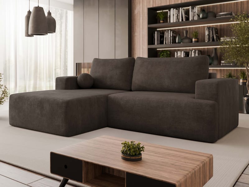 Deylor 3-sits Bäddsoffa med divan - brun - Möbler - Vardagsrum - Bäddsoffor - Hörnbäddsoffa
