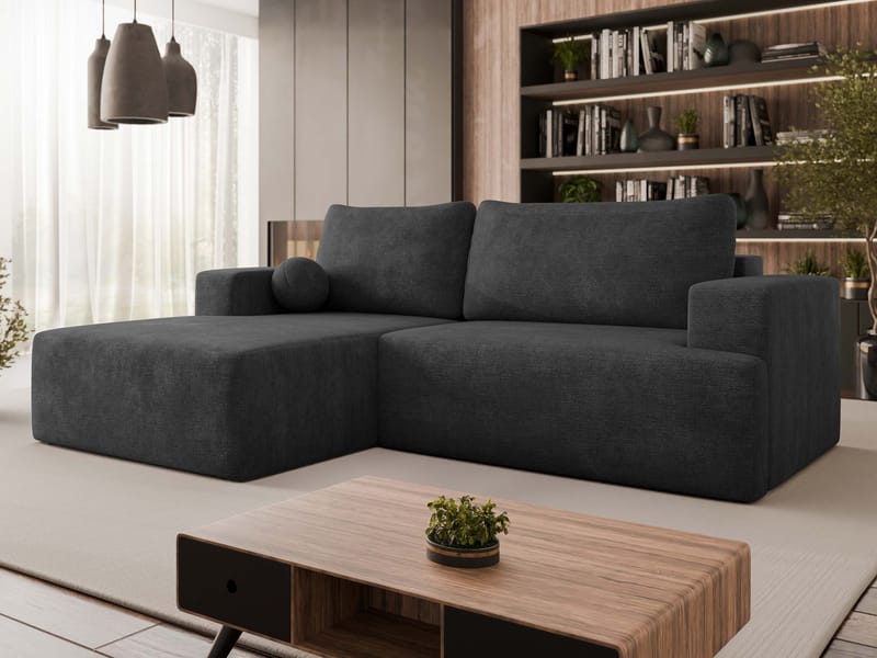 Deylor 3-sits Bäddsoffa med divan - svart - Möbler - Vardagsrum - Bäddsoffor - Hörnbäddsoffa