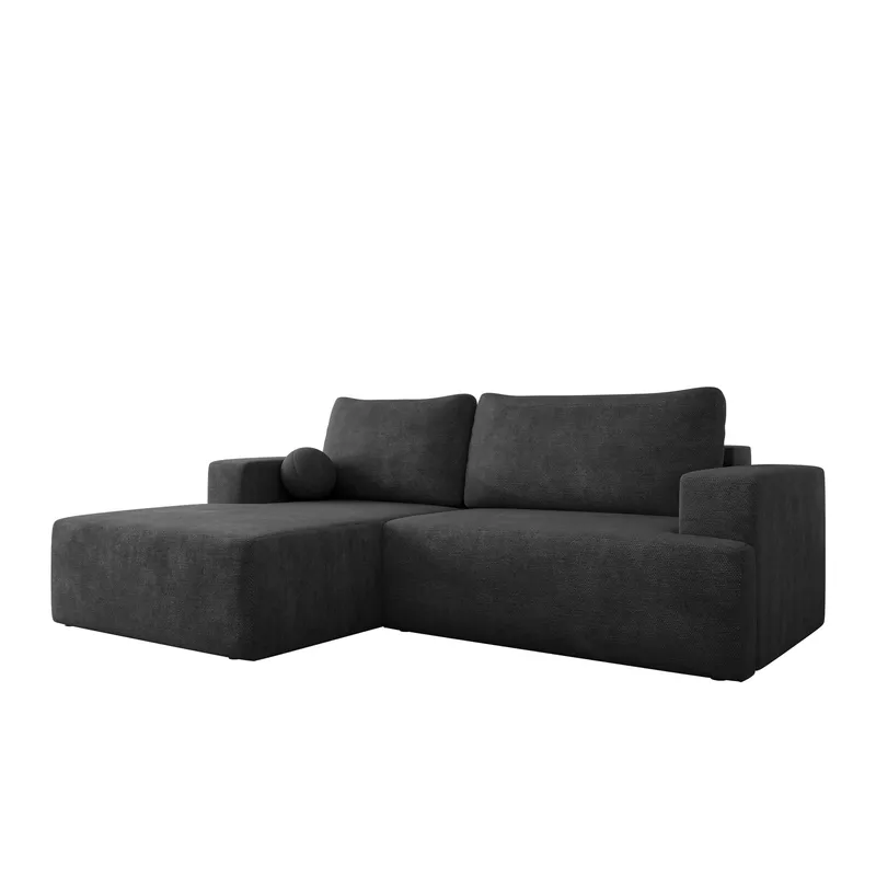 Deylor 3-sits Bäddsoffa med divan, svart