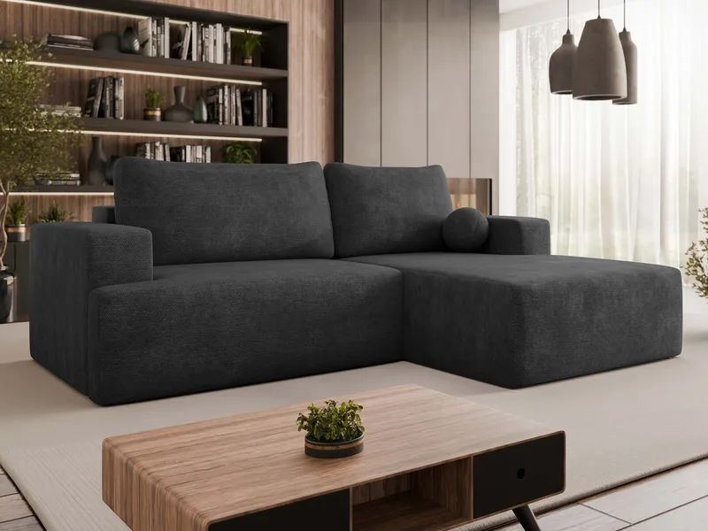Deylor 3-sits Bäddsoffa med divan - svart - Möbler - Vardagsrum - Bäddsoffor - Hörnbäddsoffa