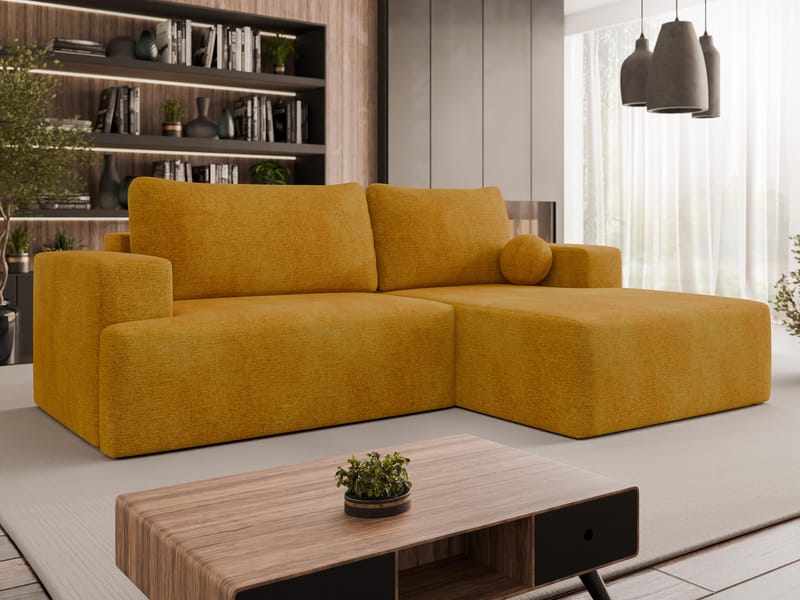 Deylor Bäddsoffa med Divan 3-sits - Gul - Möbler - Vardagsrum - Bäddsoffor
