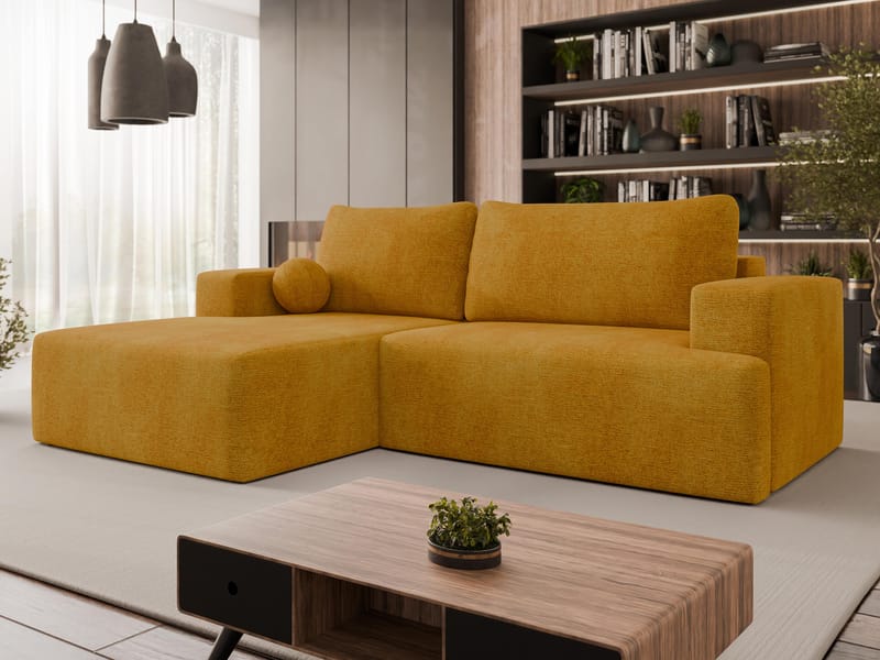 Deylor Bäddsoffa med Divan 3-sits - Gul - Möbler - Vardagsrum - Bäddsoffor