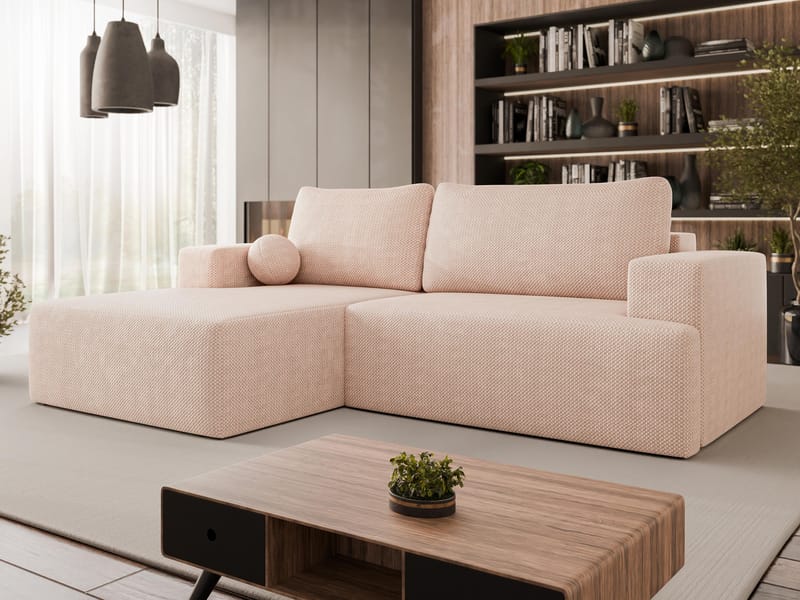 Deylor Bäddsoffa med Divan 3-sits - Rosa - Möbler - Vardagsrum - Bäddsoffor