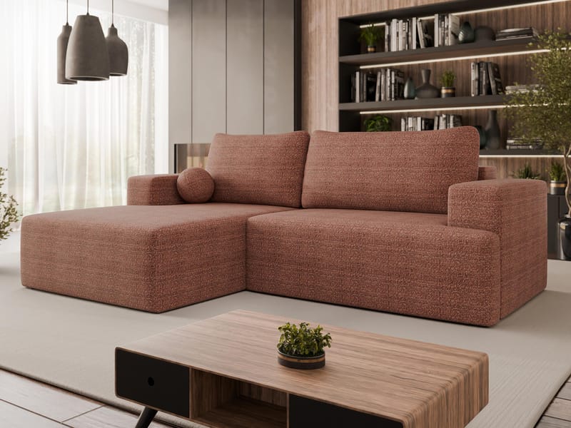 Deylor Bäddsoffa med Divan 3-sits - Rosa - Möbler - Vardagsrum - Bäddsoffor