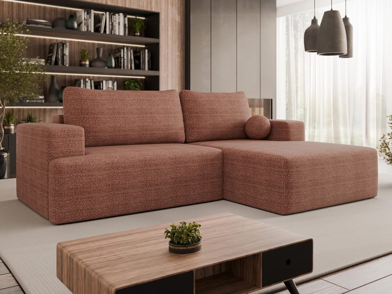 Deylor Bäddsoffa med Divan 3-sits - Rosa - Möbler - Vardagsrum - Bäddsoffor