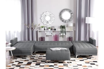 Divansoffa 5-sits med sovfunktion ljusgrå ABERDEEN - Grå - Möbler - Vardagsrum - Bäddsoffor - Hörnbäddsoffa