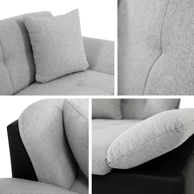 Djerra 3-sits Bäddsoffa divan höger med förvaring - Mörkbrun - Möbler - Vardagsrum - Bäddsoffor