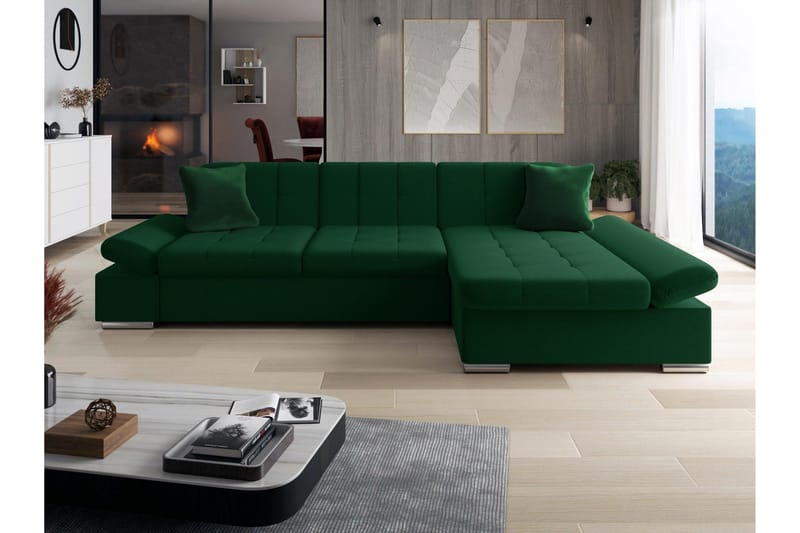 Djerra Bäddsoffa m. Divan 3-sits, Grön